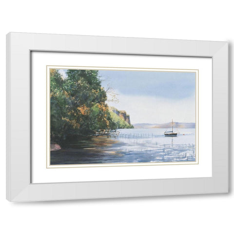 Drop Anchor White Modern Wood Framed Art Print with Double Matting by Unknown