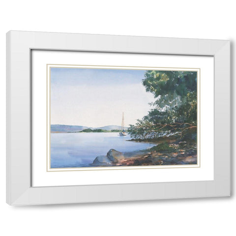 Safe Harbor White Modern Wood Framed Art Print with Double Matting by Unknown