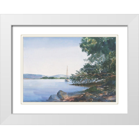 Safe Harbor White Modern Wood Framed Art Print with Double Matting by Unknown