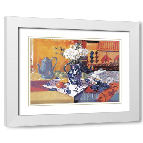Table Cloth White Modern Wood Framed Art Print with Double Matting by Unknown