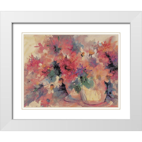 Bouquet Abstract I White Modern Wood Framed Art Print with Double Matting by Unknown