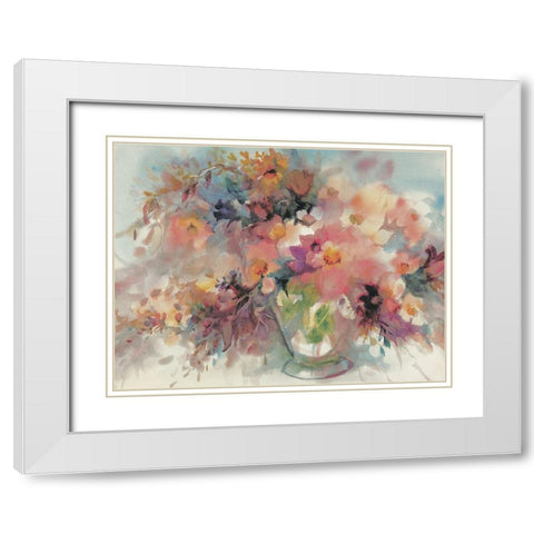 Bouquet Abstract II White Modern Wood Framed Art Print with Double Matting by Unknown
