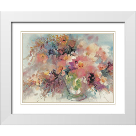 Bouquet Abstract II White Modern Wood Framed Art Print with Double Matting by Unknown