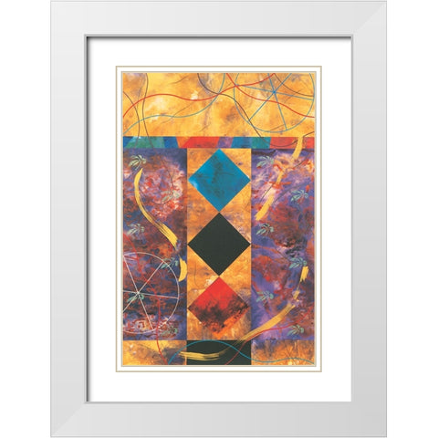 Quilt Abstract II White Modern Wood Framed Art Print with Double Matting by Unknown