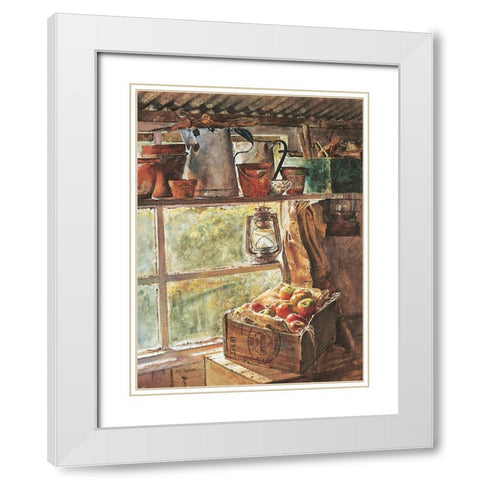 Workshop Window White Modern Wood Framed Art Print with Double Matting by Unknown