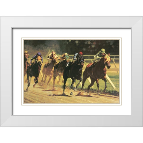 The Derby White Modern Wood Framed Art Print with Double Matting by Unknown