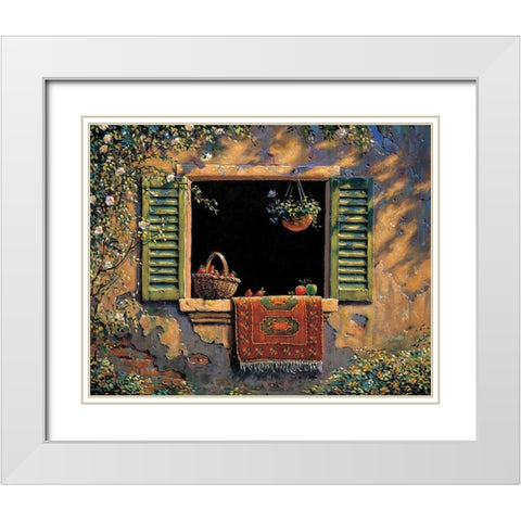 Hacienda Window White Modern Wood Framed Art Print with Double Matting by Unknown