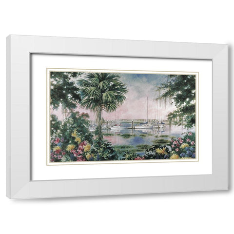 Safe Harbor White Modern Wood Framed Art Print with Double Matting by Unknown