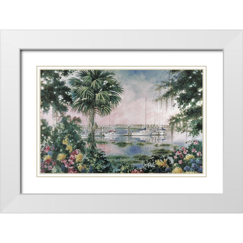Safe Harbor White Modern Wood Framed Art Print with Double Matting by Unknown