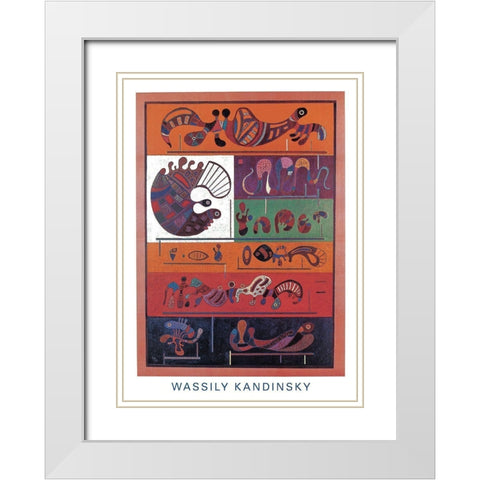 Wassily White Modern Wood Framed Art Print with Double Matting by Kandinsky