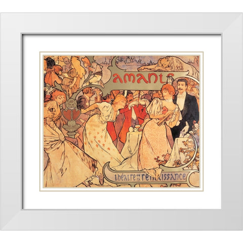 Theatre White Modern Wood Framed Art Print with Double Matting by Unknown
