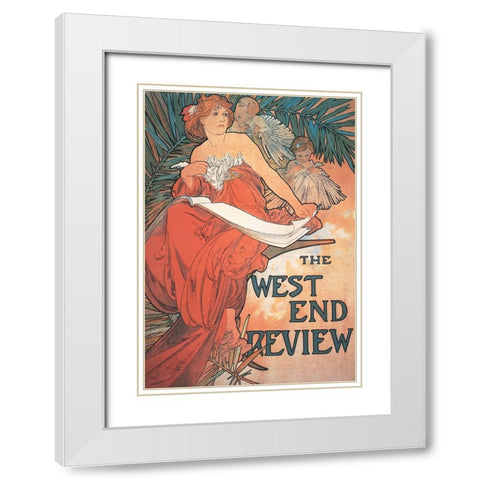 West End White Modern Wood Framed Art Print with Double Matting by Unknown