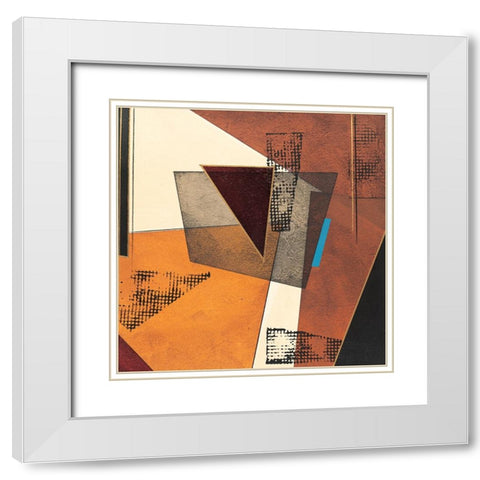 Patchwork Collage Abstract I White Modern Wood Framed Art Print with Double Matting by Unknown
