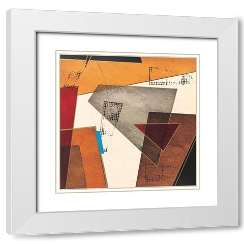 Patchwork Collage Abstract II White Modern Wood Framed Art Print with Double Matting by Unknown