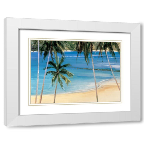 Palm Trees I White Modern Wood Framed Art Print with Double Matting by Unknown