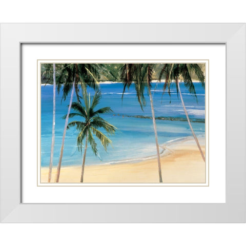 Palm Trees I White Modern Wood Framed Art Print with Double Matting by Unknown