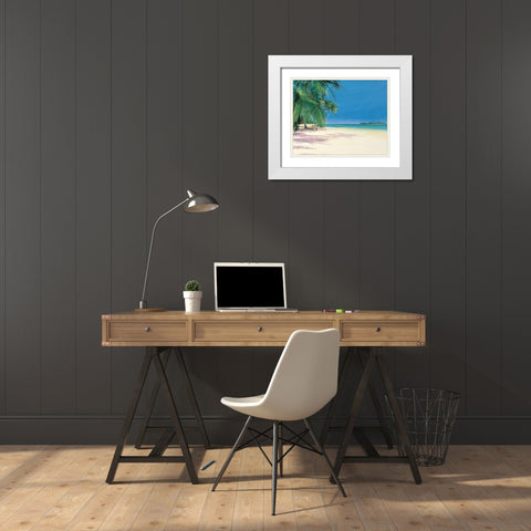 Palm Trees IV White Modern Wood Framed Art Print with Double Matting by Unknown