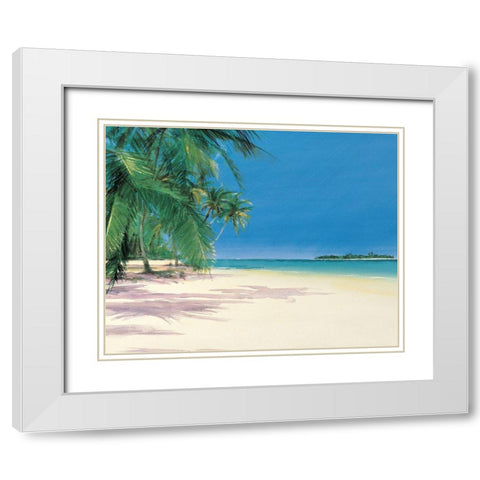 Palm Trees IV White Modern Wood Framed Art Print with Double Matting by Unknown