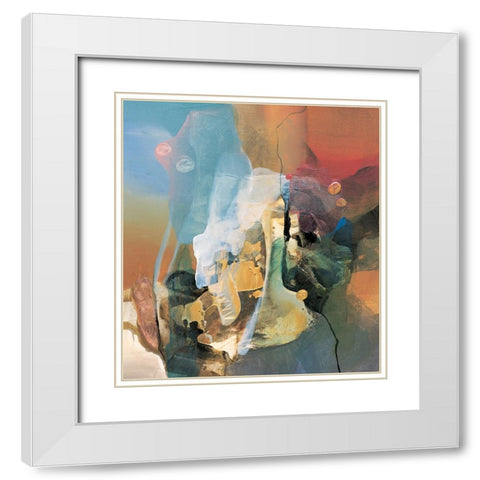 Mountain Abstract I White Modern Wood Framed Art Print with Double Matting by Unknown