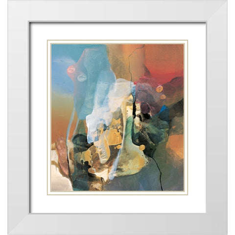 Mountain Abstract I White Modern Wood Framed Art Print with Double Matting by Unknown