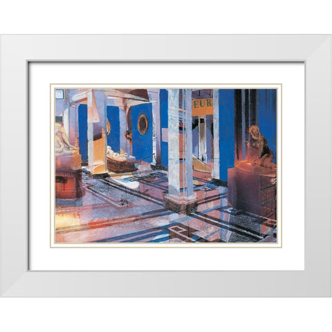 Museum Abstract White Modern Wood Framed Art Print with Double Matting by Unknown