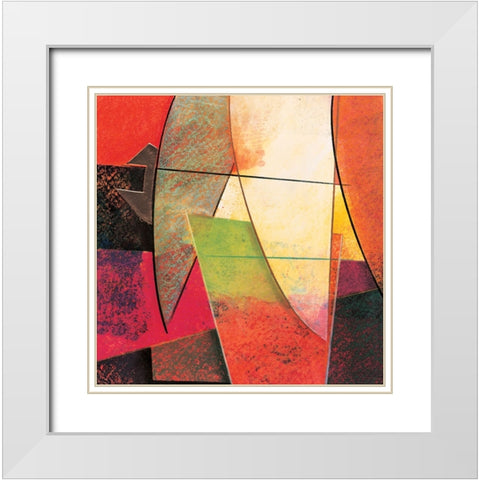 Abstract Dancer II White Modern Wood Framed Art Print with Double Matting by Unknown