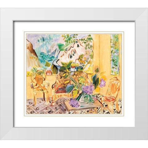 Yellow Room White Modern Wood Framed Art Print with Double Matting by Unknown