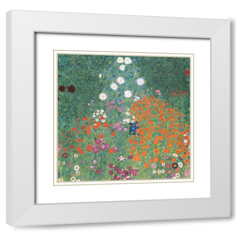 Poppy White Modern Wood Framed Art Print with Double Matting by Unknown