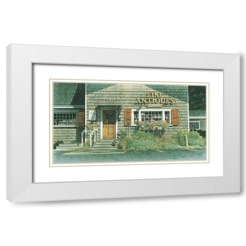 Fine Antiques White Modern Wood Framed Art Print with Double Matting by Unknown