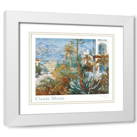 Bordighera White Modern Wood Framed Art Print with Double Matting by Monet, Claude