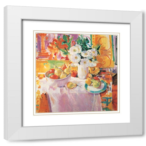 Set the Table I White Modern Wood Framed Art Print with Double Matting by Unknown