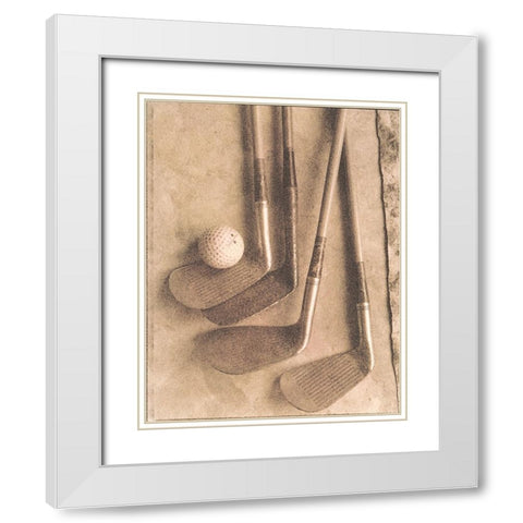 Sepia Golf White Modern Wood Framed Art Print with Double Matting by Unknown