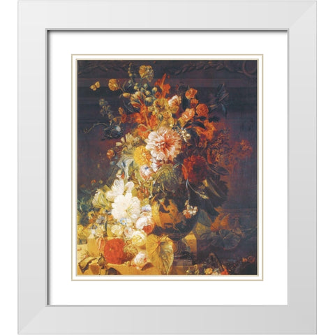 Classic Bouquet White Modern Wood Framed Art Print with Double Matting by Unknown
