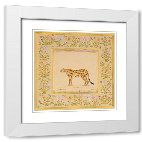 Leopard White Modern Wood Framed Art Print with Double Matting by Unknown