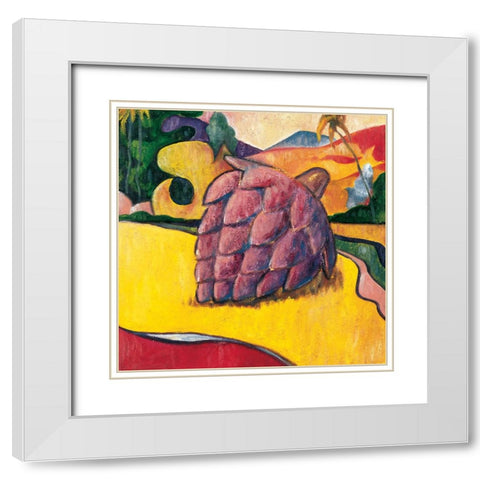 Artichoke White Modern Wood Framed Art Print with Double Matting by Unknown