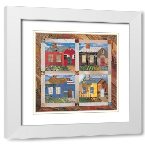 Tapestry of Homes White Modern Wood Framed Art Print with Double Matting by Unknown