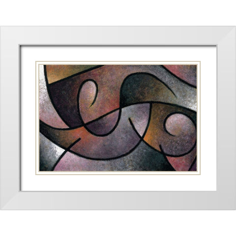 Ying Yang White Modern Wood Framed Art Print with Double Matting by Unknown