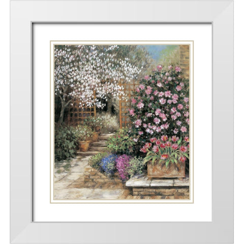 Garden Paradise White Modern Wood Framed Art Print with Double Matting by Unknown