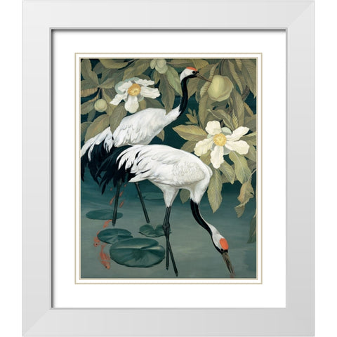 King Fisher White Modern Wood Framed Art Print with Double Matting by Unknown