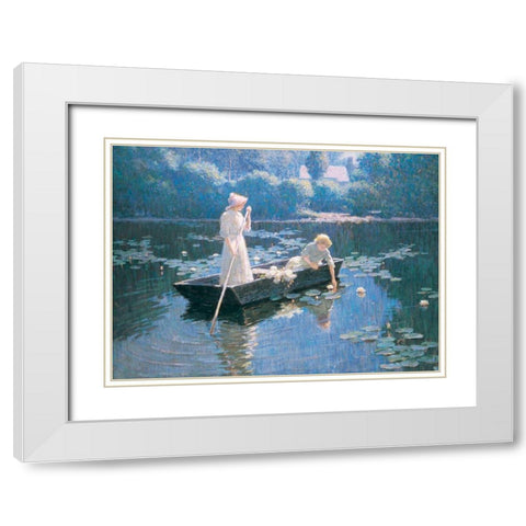 On the Lake White Modern Wood Framed Art Print with Double Matting by Unknown
