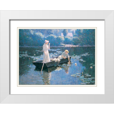 On the Lake White Modern Wood Framed Art Print with Double Matting by Unknown