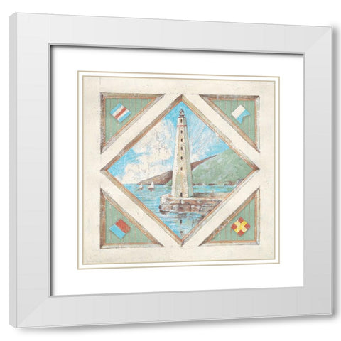 Lighthouse I White Modern Wood Framed Art Print with Double Matting by Unknown