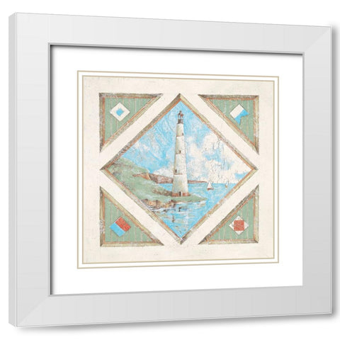 Lighthouse II White Modern Wood Framed Art Print with Double Matting by Unknown