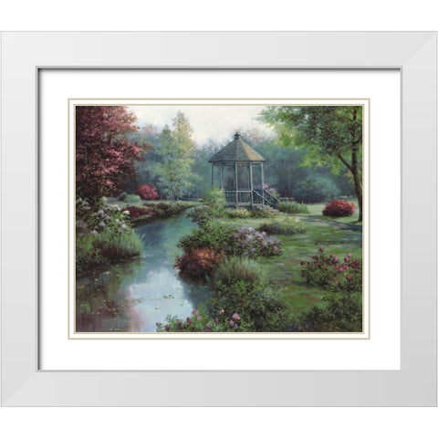 Gazebo White Modern Wood Framed Art Print with Double Matting by Unknown