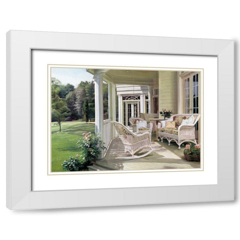 Porch Wicker White Modern Wood Framed Art Print with Double Matting by Unknown