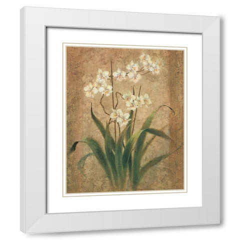 White Lilies I White Modern Wood Framed Art Print with Double Matting by Unknown