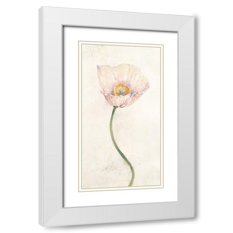 Budding Flower I White Modern Wood Framed Art Print with Double Matting by Unknown