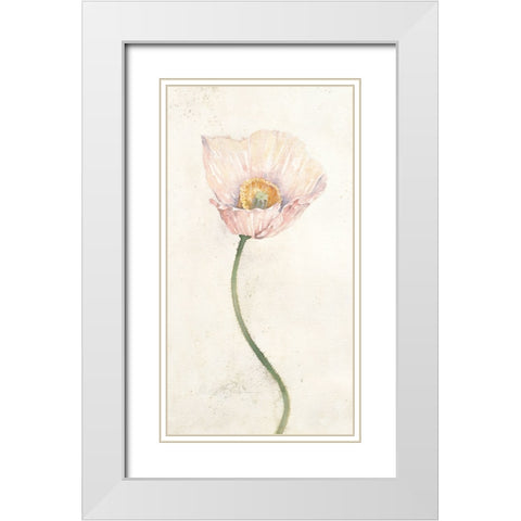 Budding Flower I White Modern Wood Framed Art Print with Double Matting by Unknown