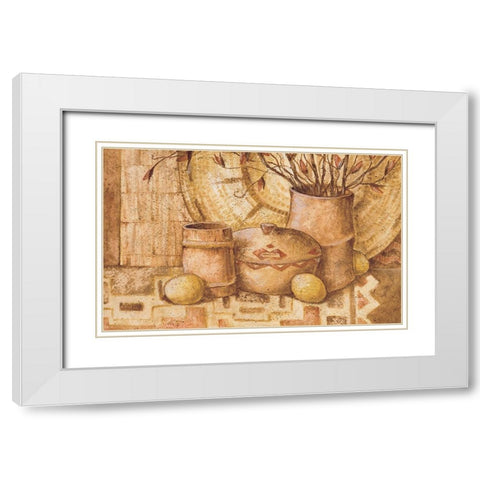 Indian Pottery I White Modern Wood Framed Art Print with Double Matting by Unknown