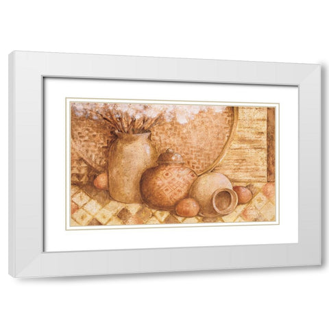 Indian Pottery II White Modern Wood Framed Art Print with Double Matting by Unknown
